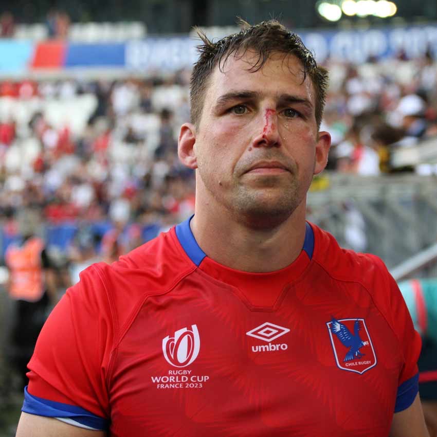 José Ignacio Larenas celebrando un try